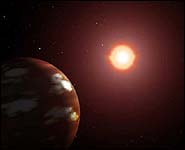 artist's concept shows the newly discovered Neptune-sized extrasolar planet