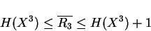 \begin{displaymath}H(X^3)\le\overline{R_3}\le H(X^3)+1\end{displaymath}