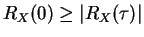 $R_X(0)\ge\vert R_X(\tau)\vert$
